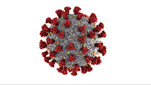 COVID-18 virus with spikes