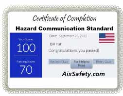 Free Hazard Communication Standard (HazCom) Training Online AixSafety com