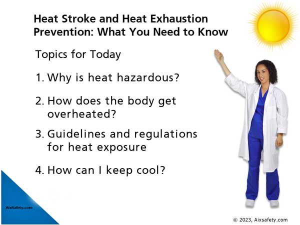 Free heat stroke prevention training topics. 