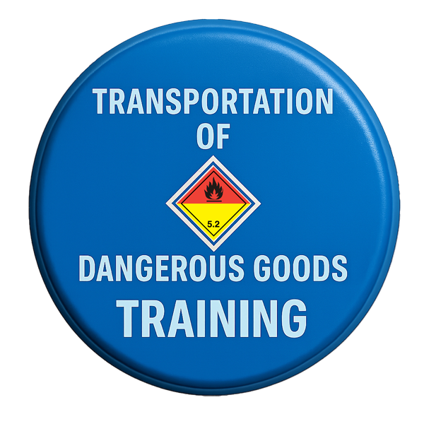 Transportation of Dangerous Goods Training button, Free TDG training